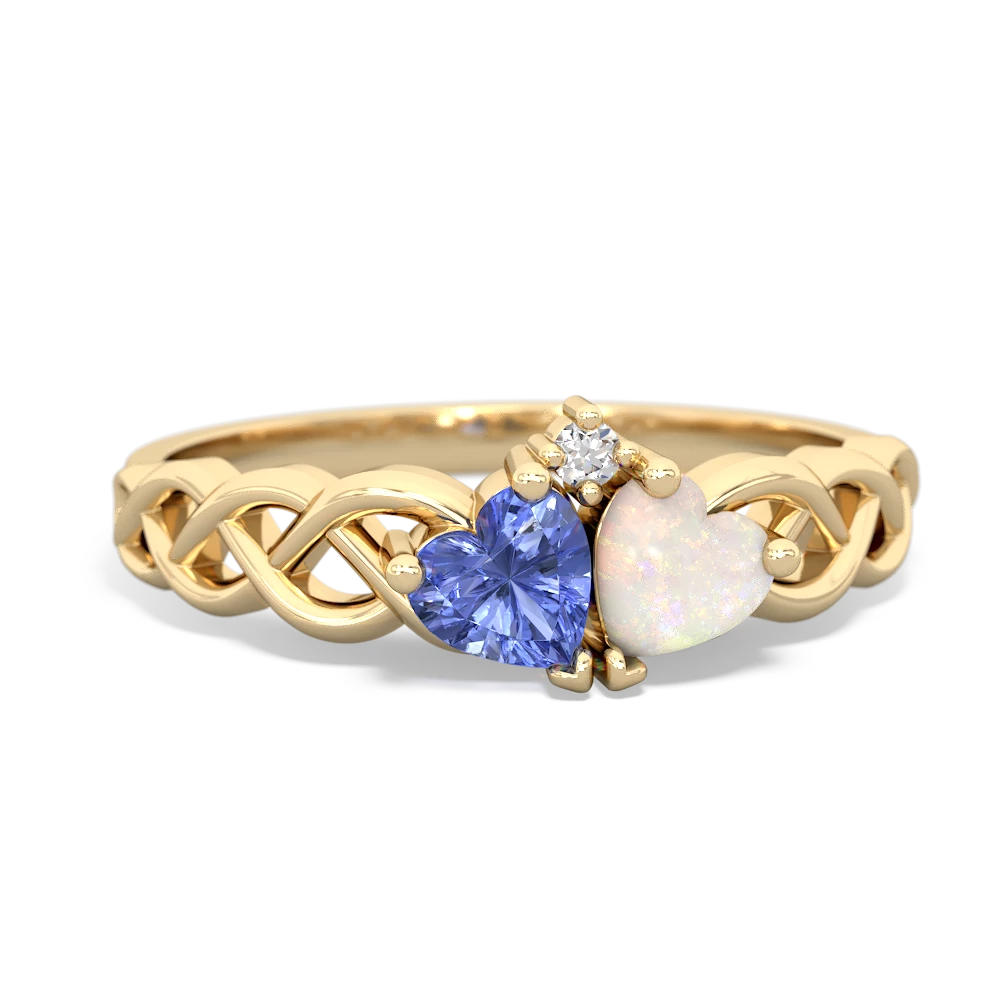 Tanzanite Heart To Heart Braid 14K Yellow Gold ring R5870