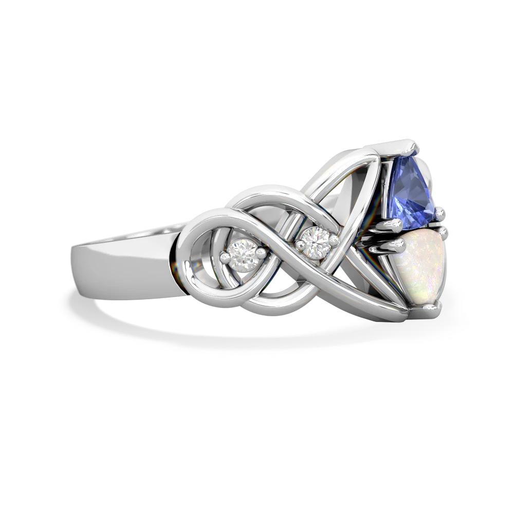 Tanzanite Keepsake Celtic Knot 14K White Gold ring R5300