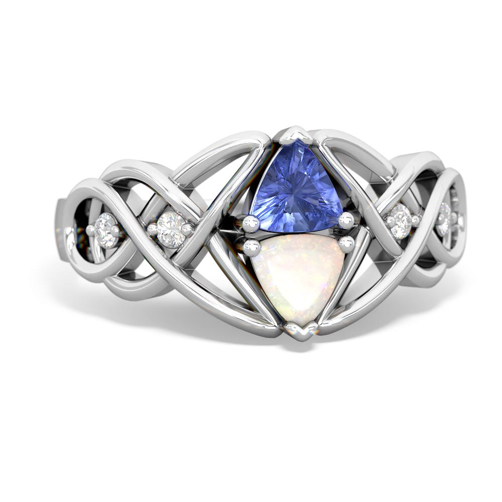 Tanzanite Keepsake Celtic Knot 14K White Gold ring R5300