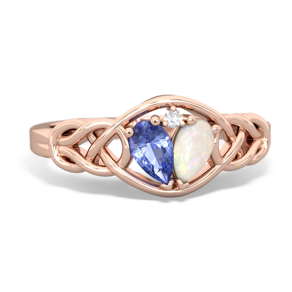 Tanzanite Celtic Love Knot 14K Rose Gold ring R5420