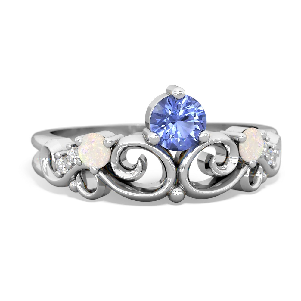 Tanzanite Crown Keepsake 14K White Gold ring R5740