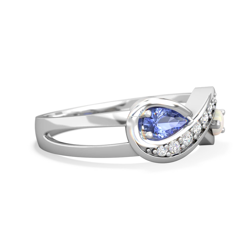 Tanzanite Diamond Infinity 14K White Gold ring R5390