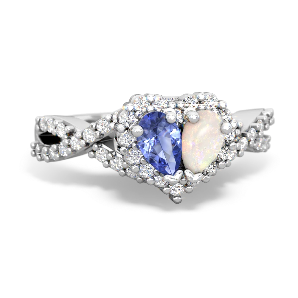 Tanzanite Diamond Twist 'One Heart' 14K White Gold ring R2640HRT