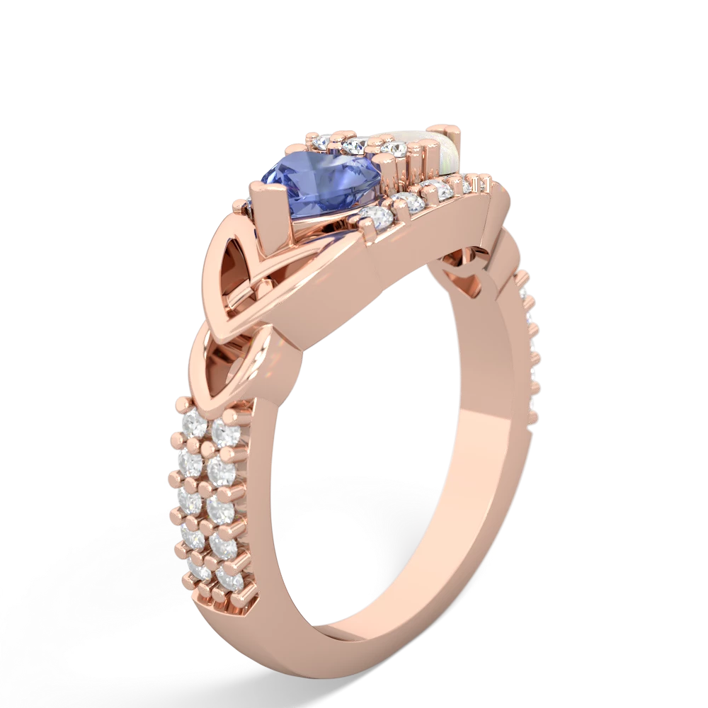 Tanzanite Sparkling Celtic Knot 14K Rose Gold ring R2645