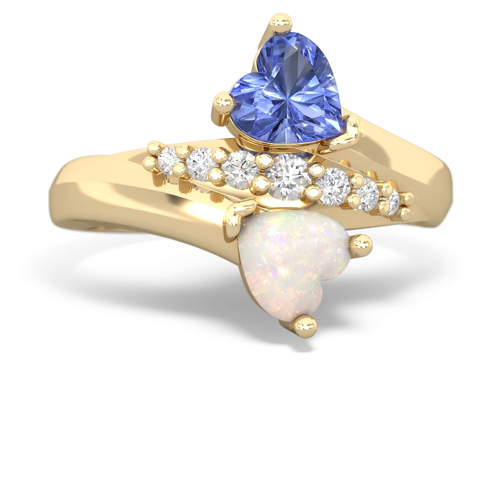 Tanzanite Heart To Heart 14K Yellow Gold ring R2064