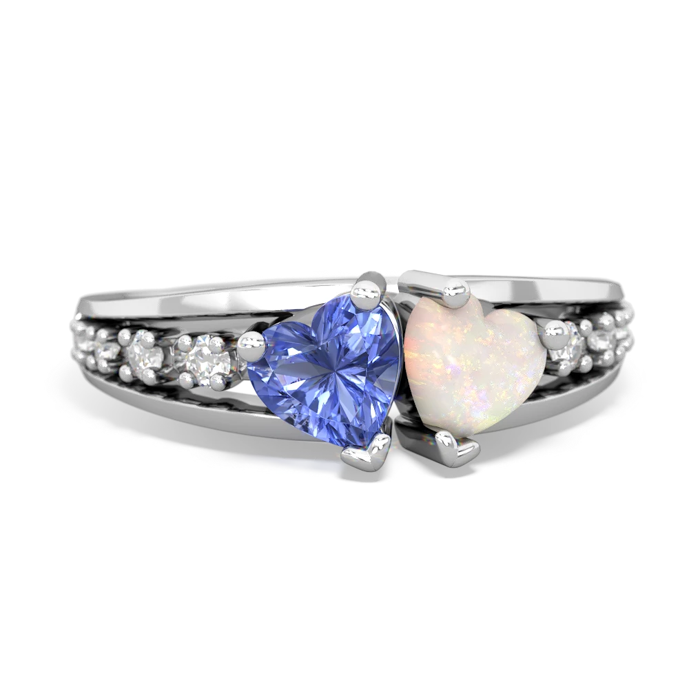 Tanzanite Heart To Heart 14K White Gold ring R3342