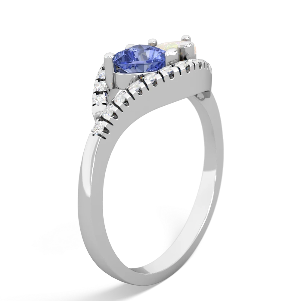 Tanzanite Mother And Child 14K White Gold ring R3010