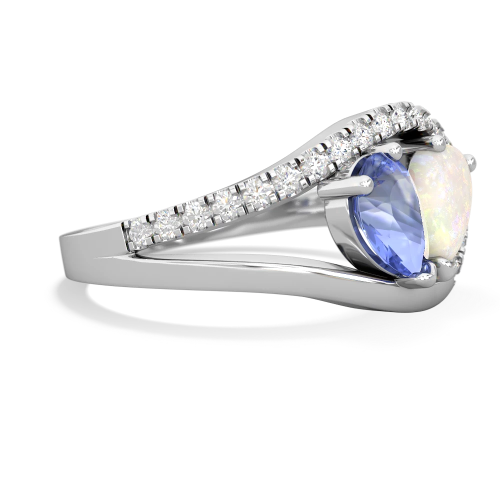 Tanzanite Nestled Heart Keepsake 14K White Gold ring R5650