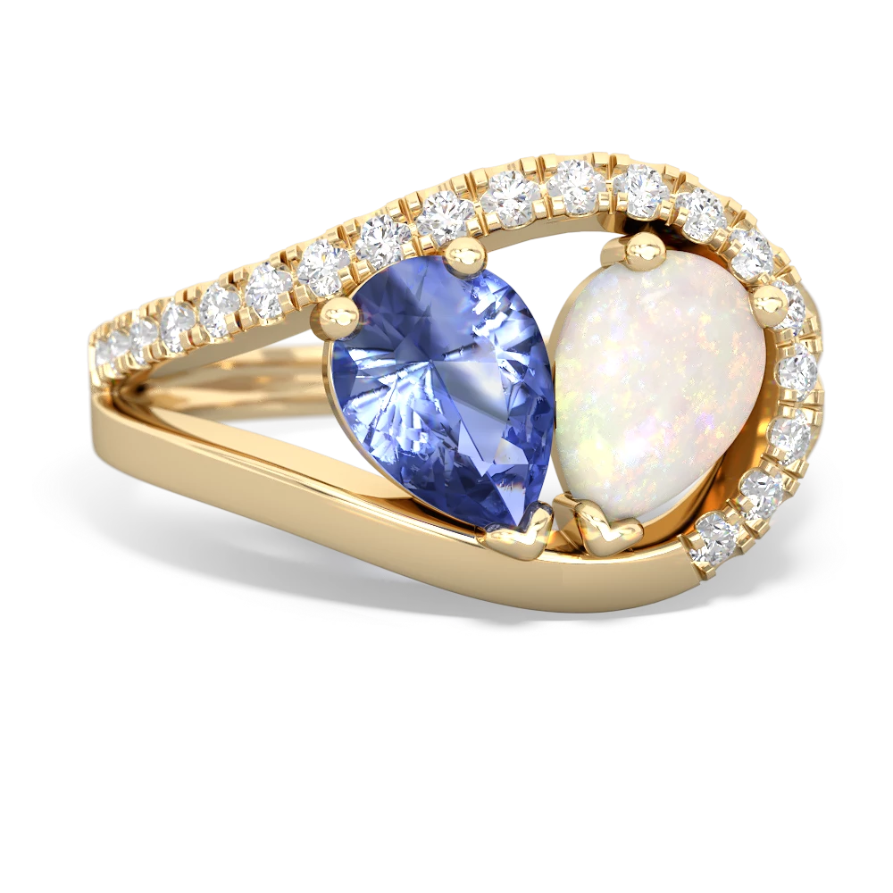 Tanzanite Nestled Heart Keepsake 14K Yellow Gold ring R5650