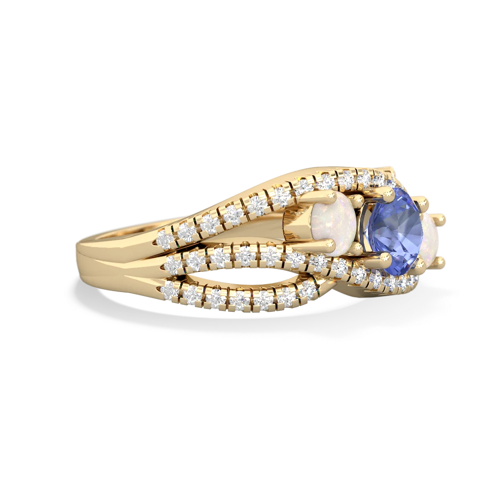 Tanzanite Three Stone Aurora 14K Yellow Gold ring R3080