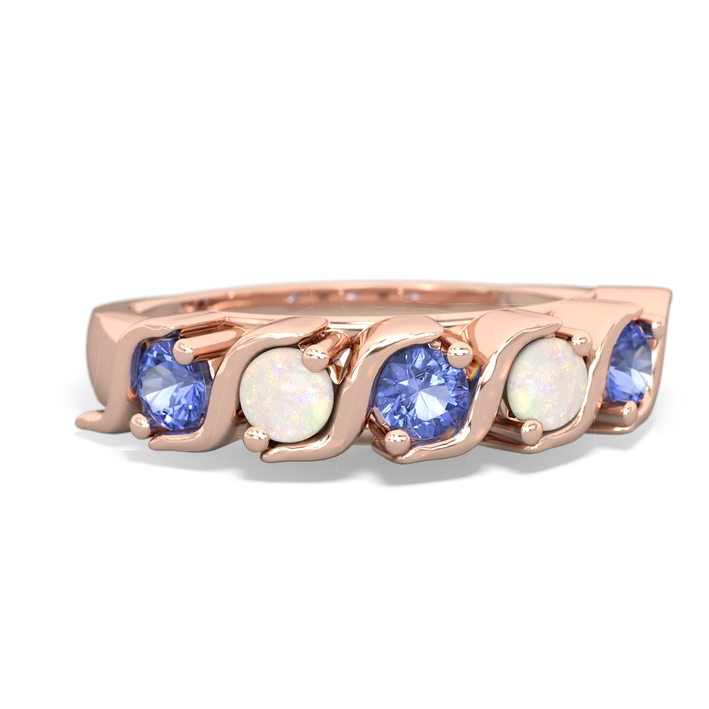 Tanzanite Anniversary Band 14K Rose Gold ring R2089