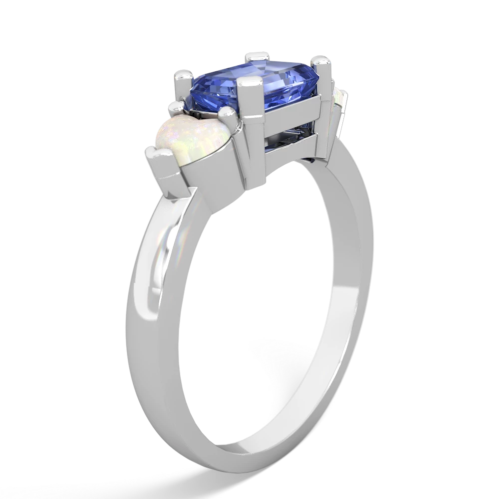 Tanzanite Three Stone 14K White Gold ring R5235