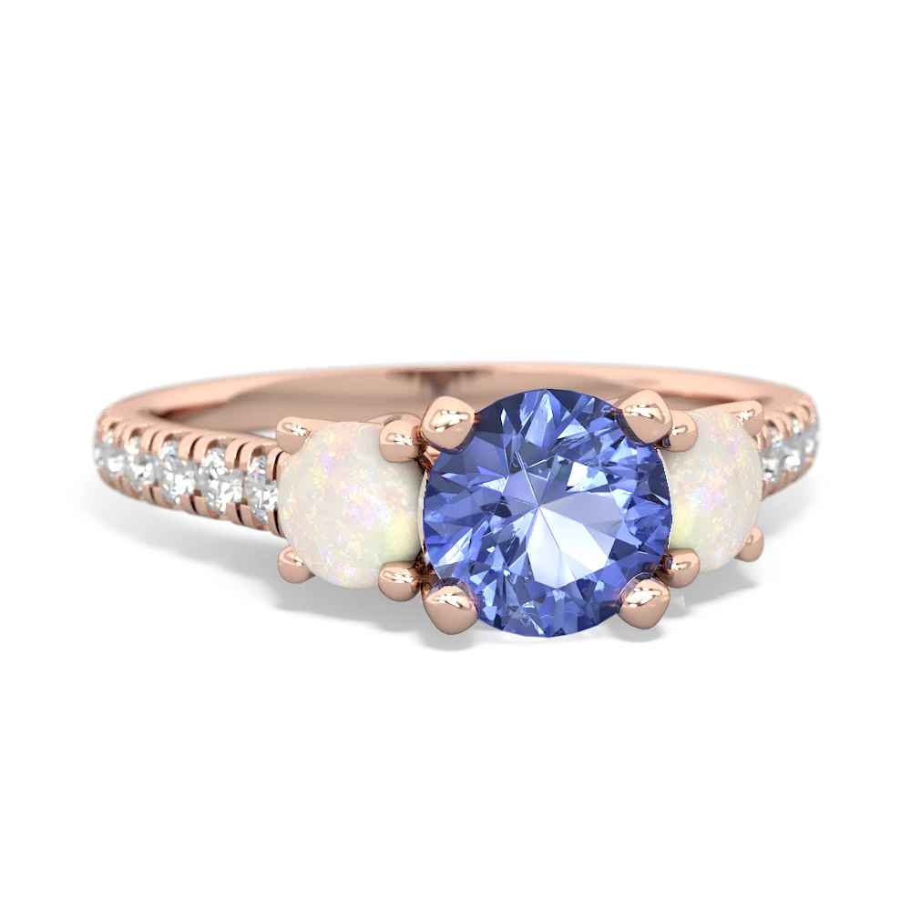 Tanzanite Pave Trellis 14K Rose Gold ring R5500