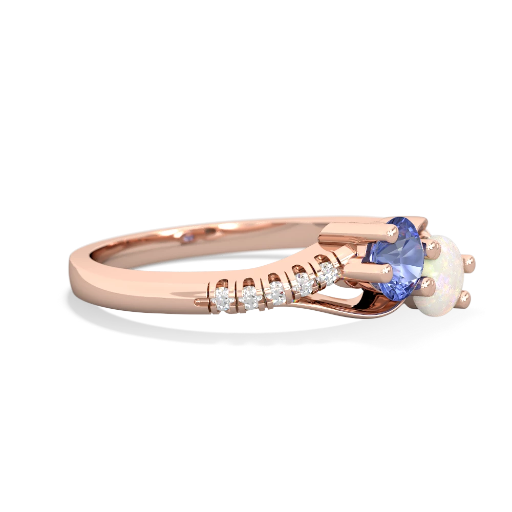 Tanzanite Infinity Pave Two Stone 14K Rose Gold ring R5285