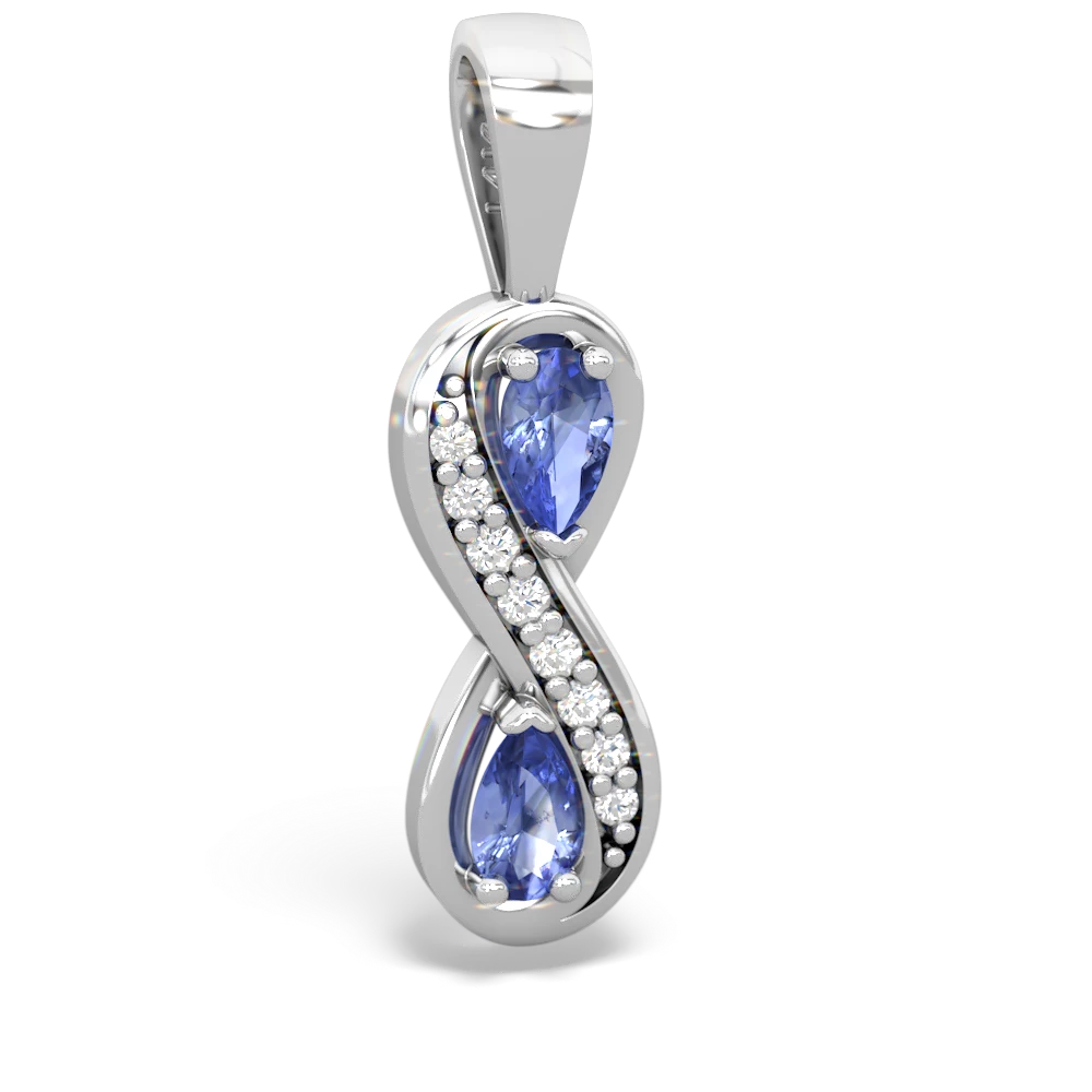 Tanzanite Diamond Infinity 14K White Gold pendant P5390