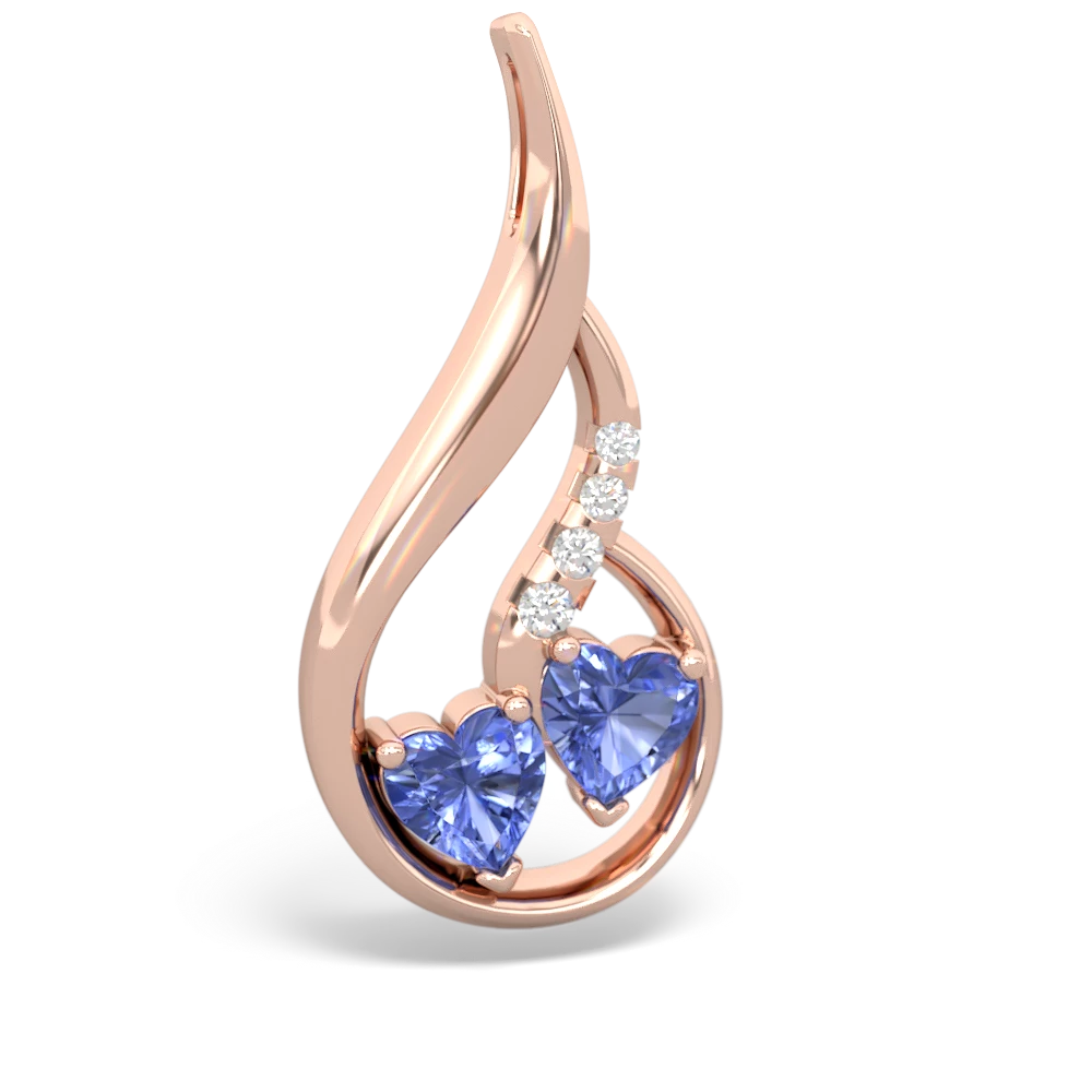 Tanzanite Keepsake Curves 14K Rose Gold pendant P5450