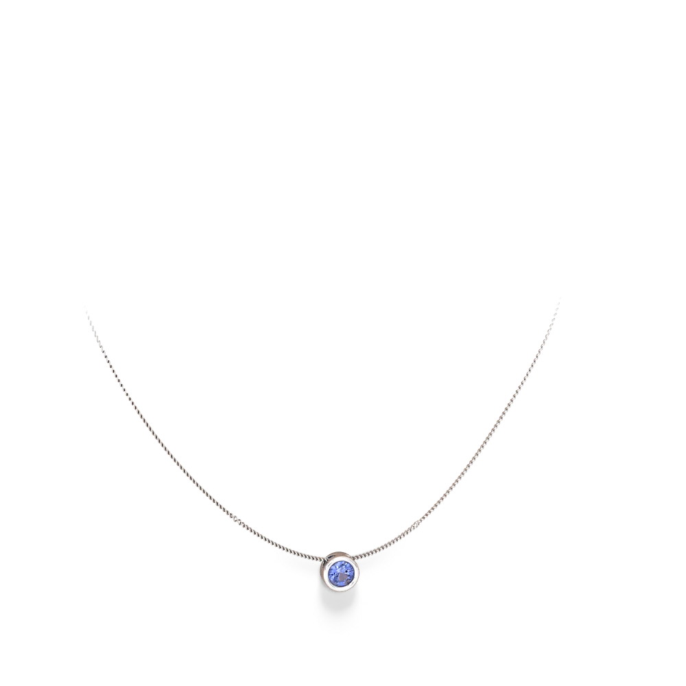 Tanzanite 6Mm Slide 14K White Gold pendant P3786