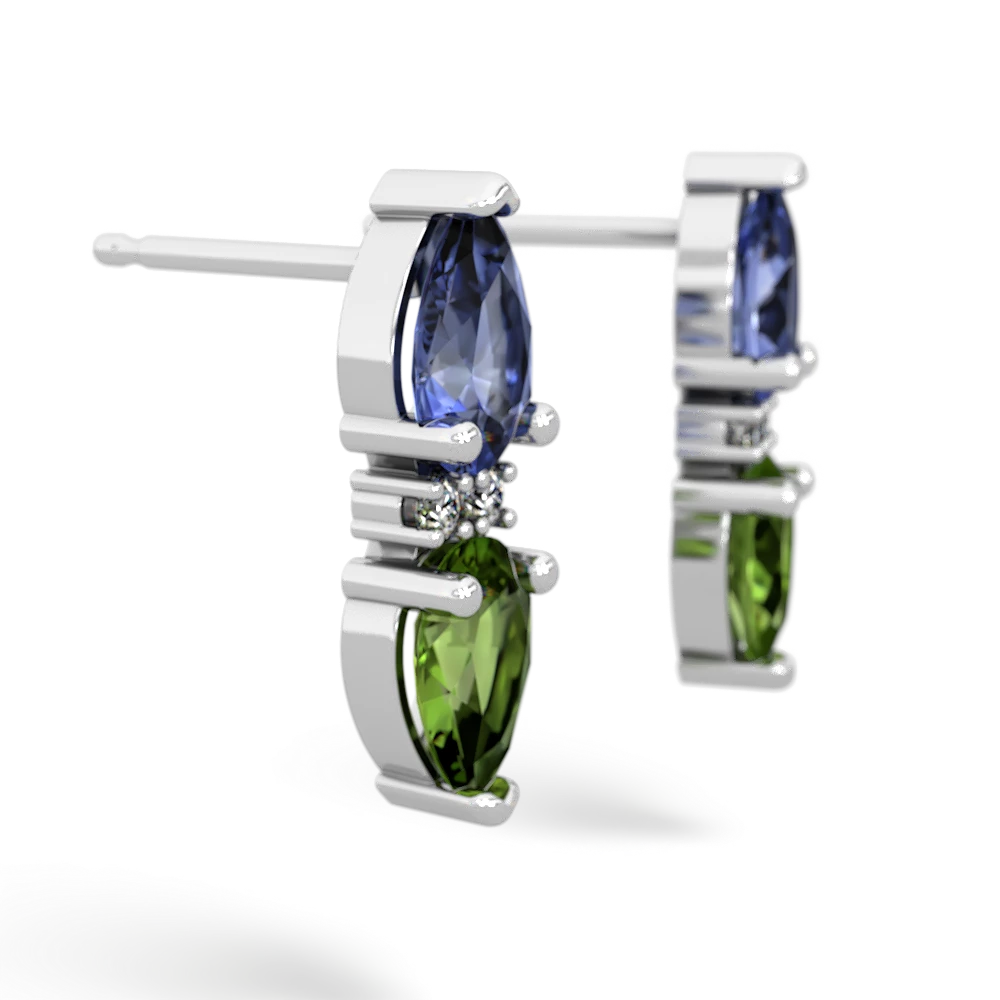 Tanzanite Bowtie Drop 14K White Gold earrings E0865