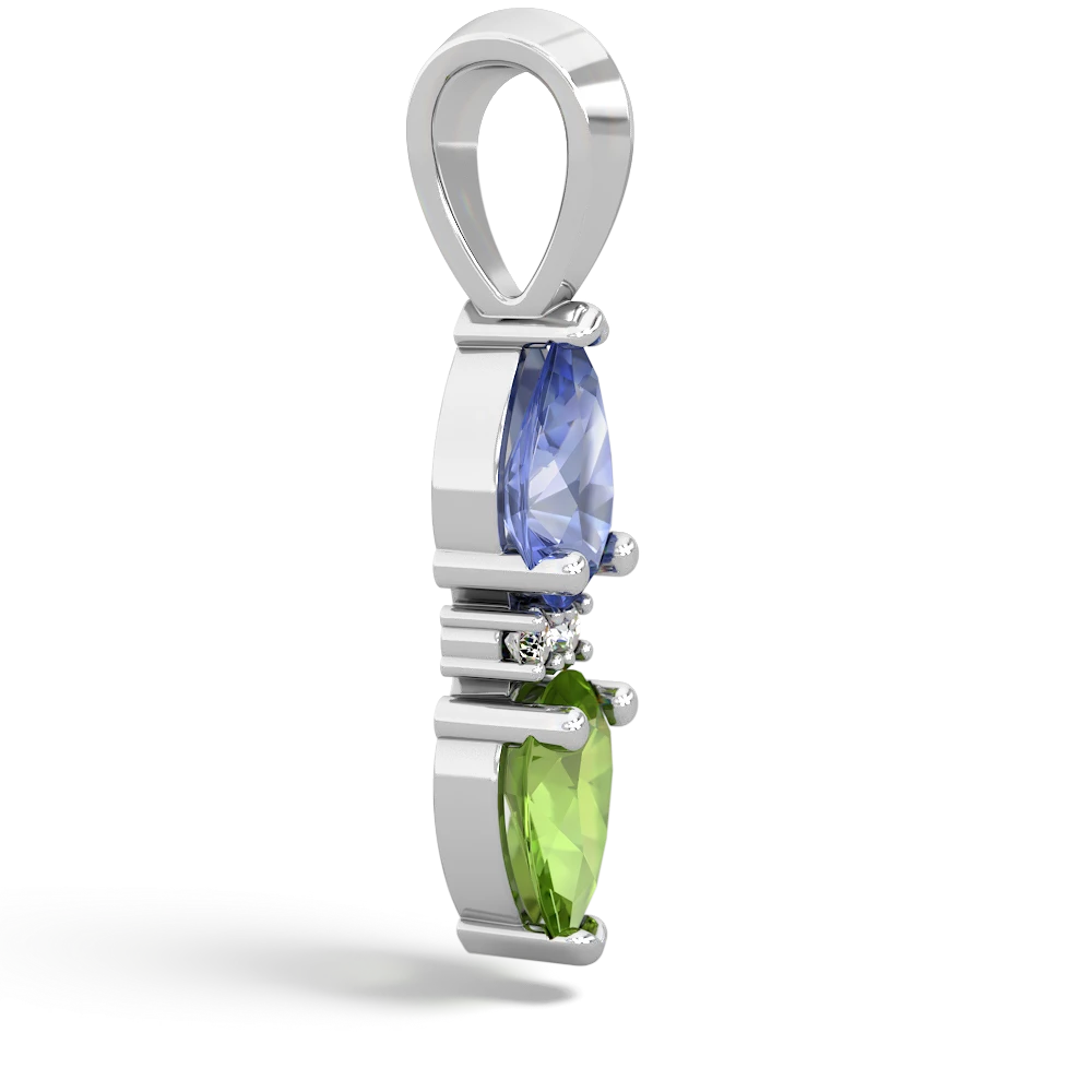 Tanzanite Bowtie Drop 14K White Gold pendant P0865