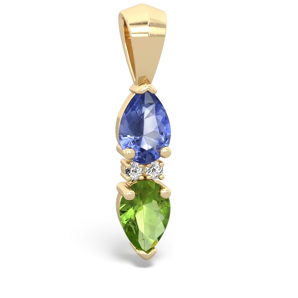 Tanzanite Bowtie Drop 14K Yellow Gold pendant P0865