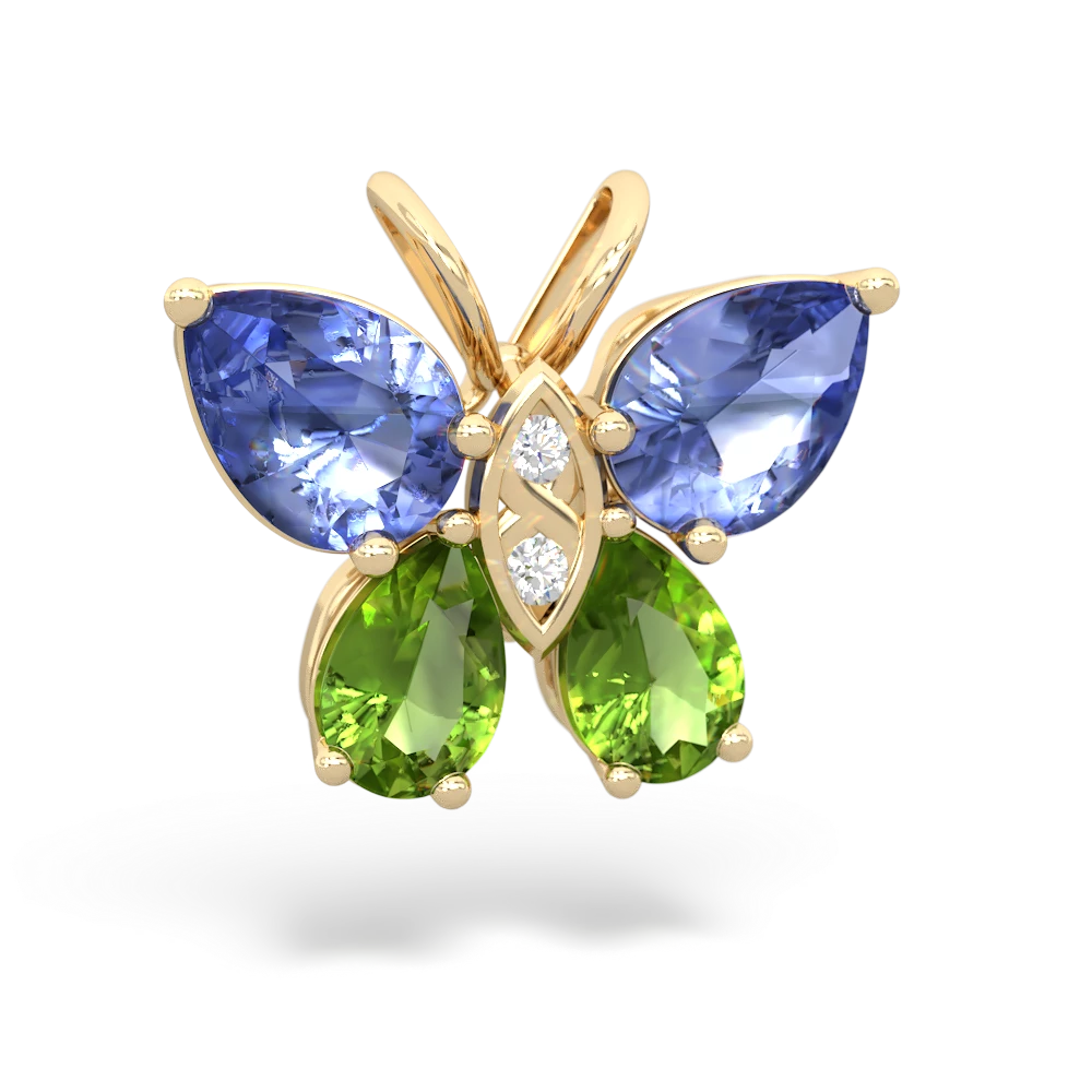 Tanzanite Butterfly 14K Yellow Gold pendant P2215