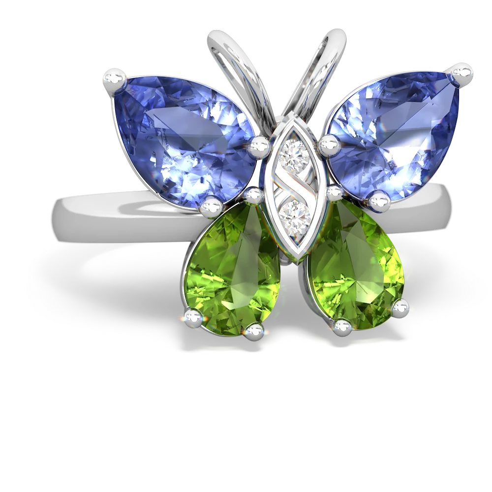 Tanzanite Butterfly 14K White Gold ring R2215