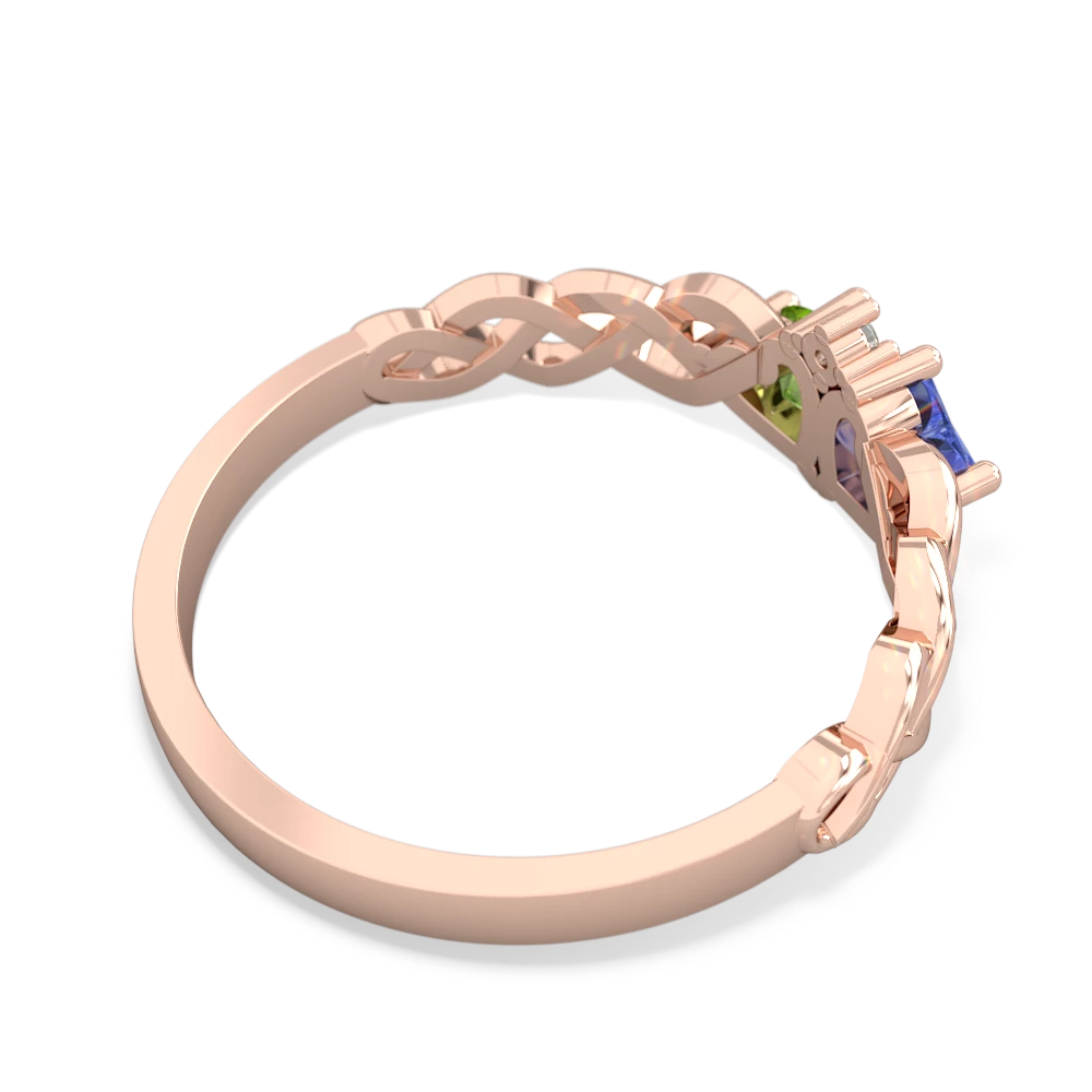 Tanzanite Heart To Heart Braid 14K Rose Gold ring R5870