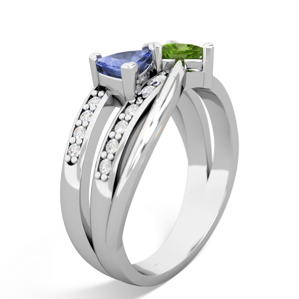 Tanzanite Bowtie 14K White Gold ring R2360