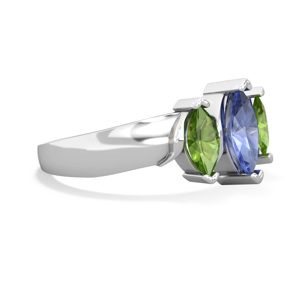 Tanzanite Three Peeks 14K White Gold ring R2433