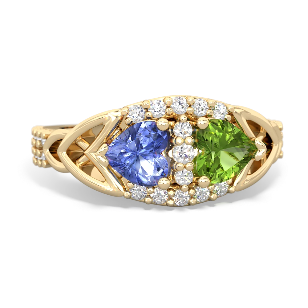 Tanzanite Sparkling Celtic Knot 14K Yellow Gold ring R2645