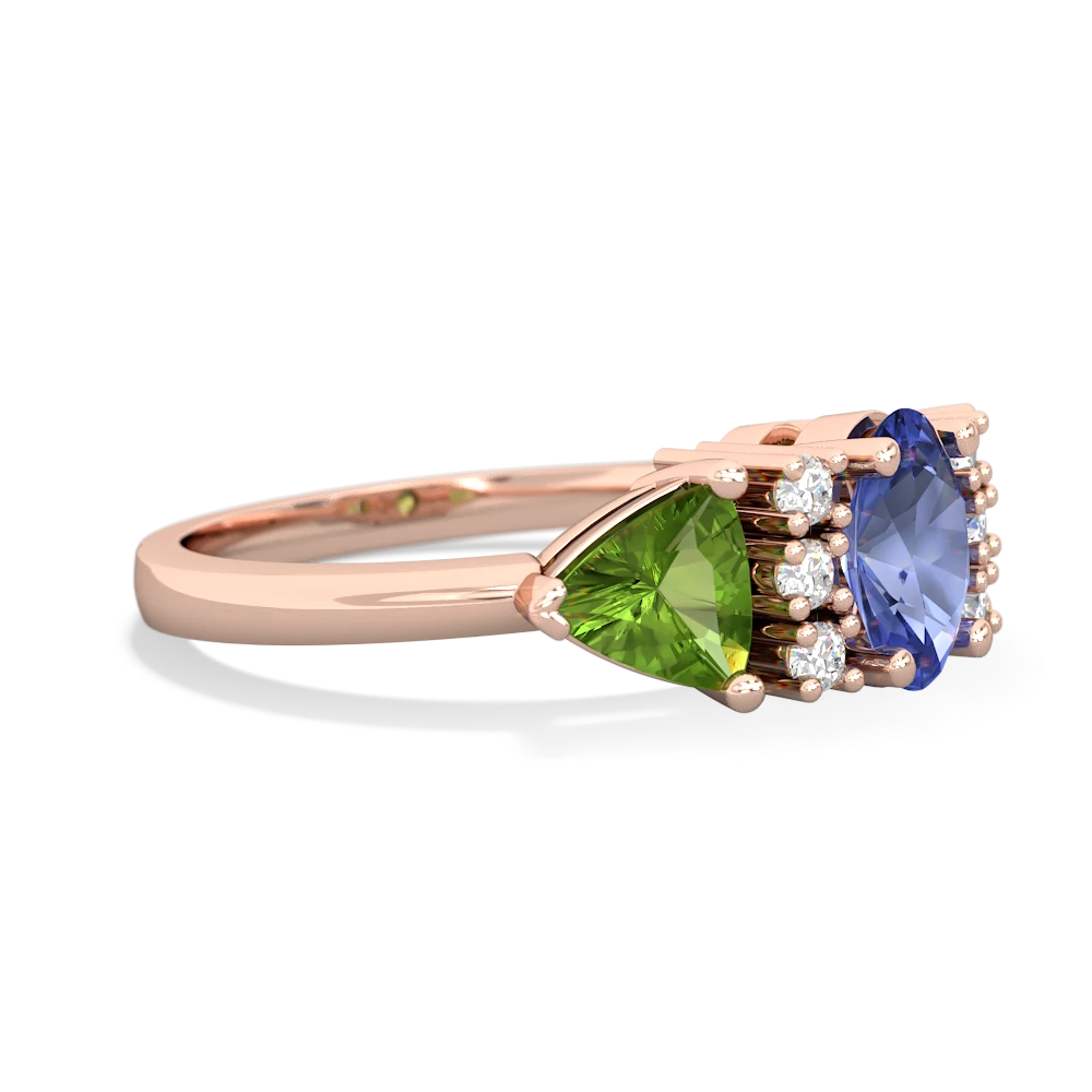 Tanzanite Antique Style Three Stone 14K Rose Gold ring R2186