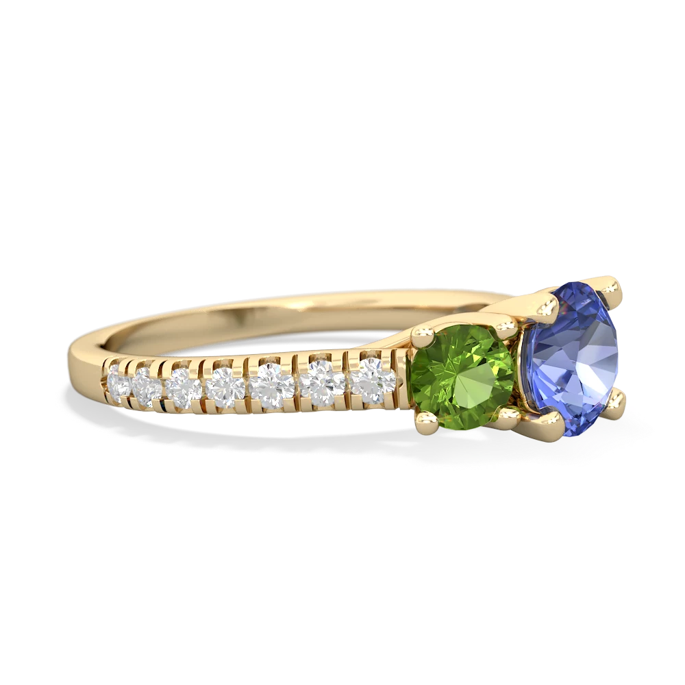 Tanzanite Pave Trellis 14K Yellow Gold ring R5500