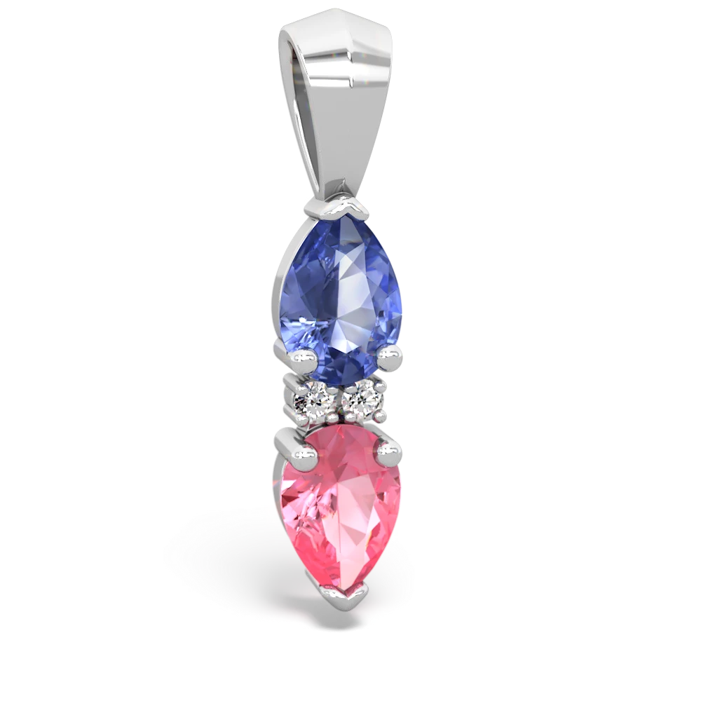 Tanzanite Bowtie Drop 14K White Gold pendant P0865