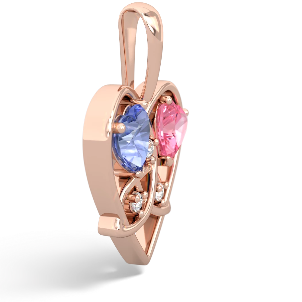 Tanzanite Celtic Trinity Heart 14K Rose Gold pendant P5331