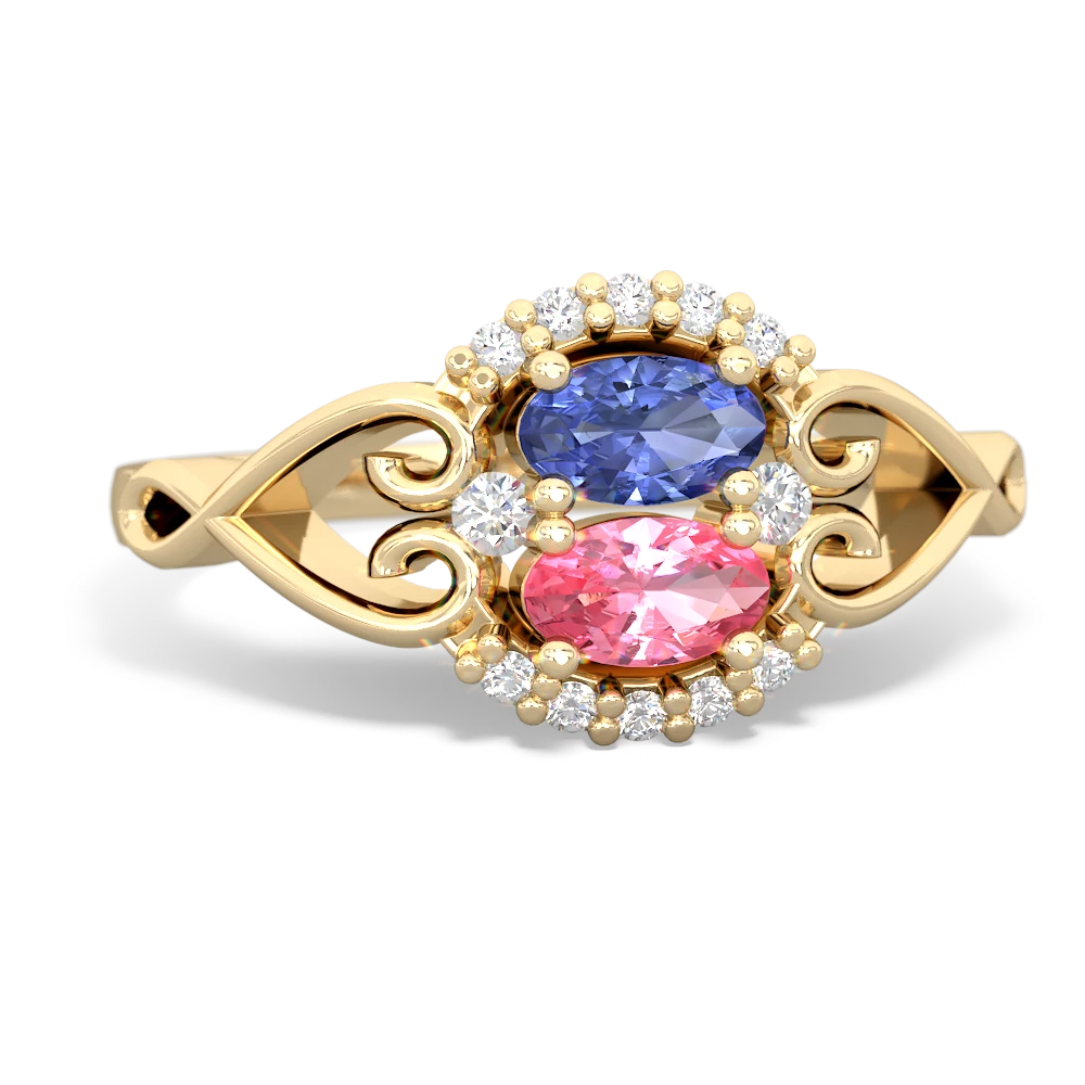 Tanzanite Love Nest 14K Yellow Gold ring R5860