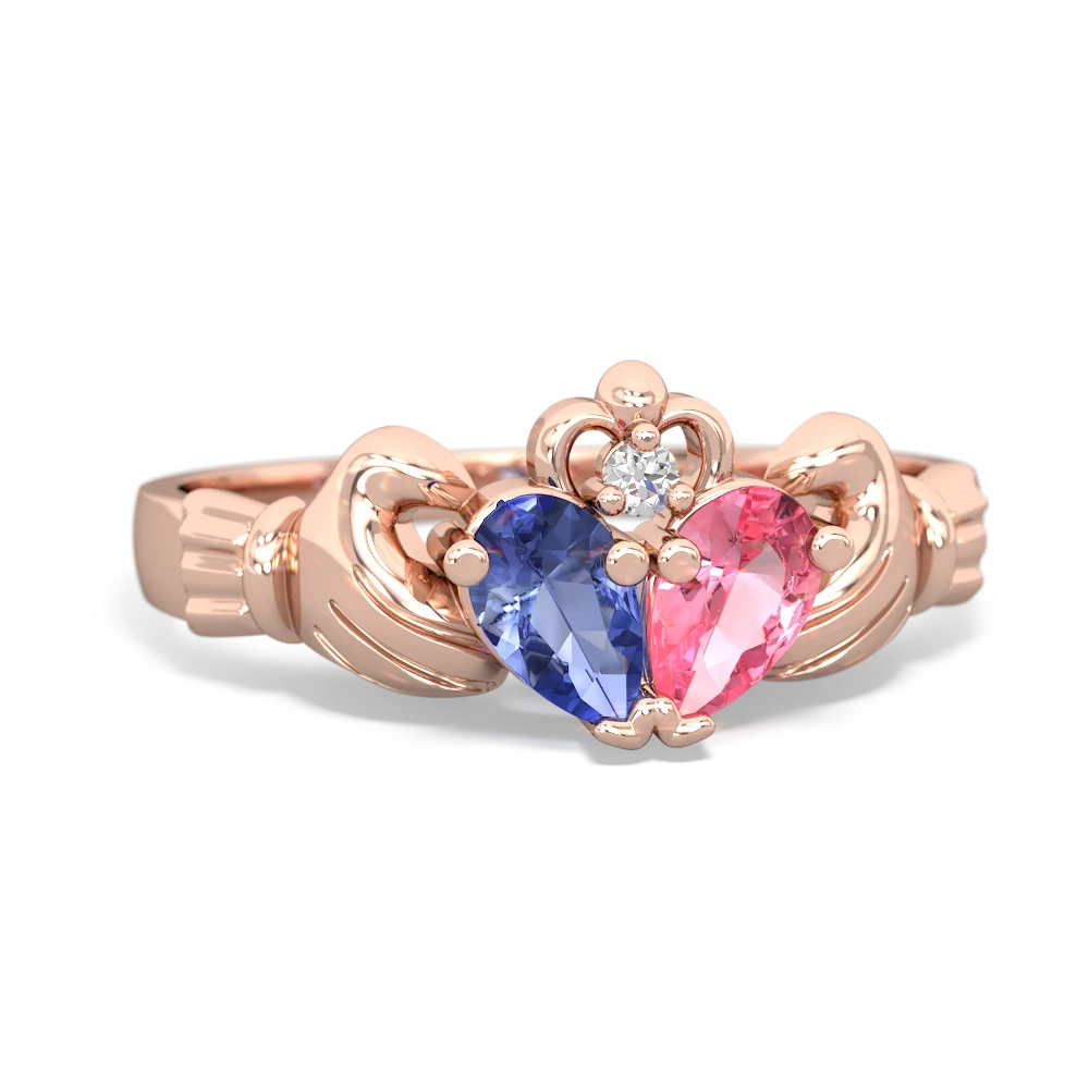 Tanzanite 'Our Heart' Claddagh 14K Rose Gold ring R2388