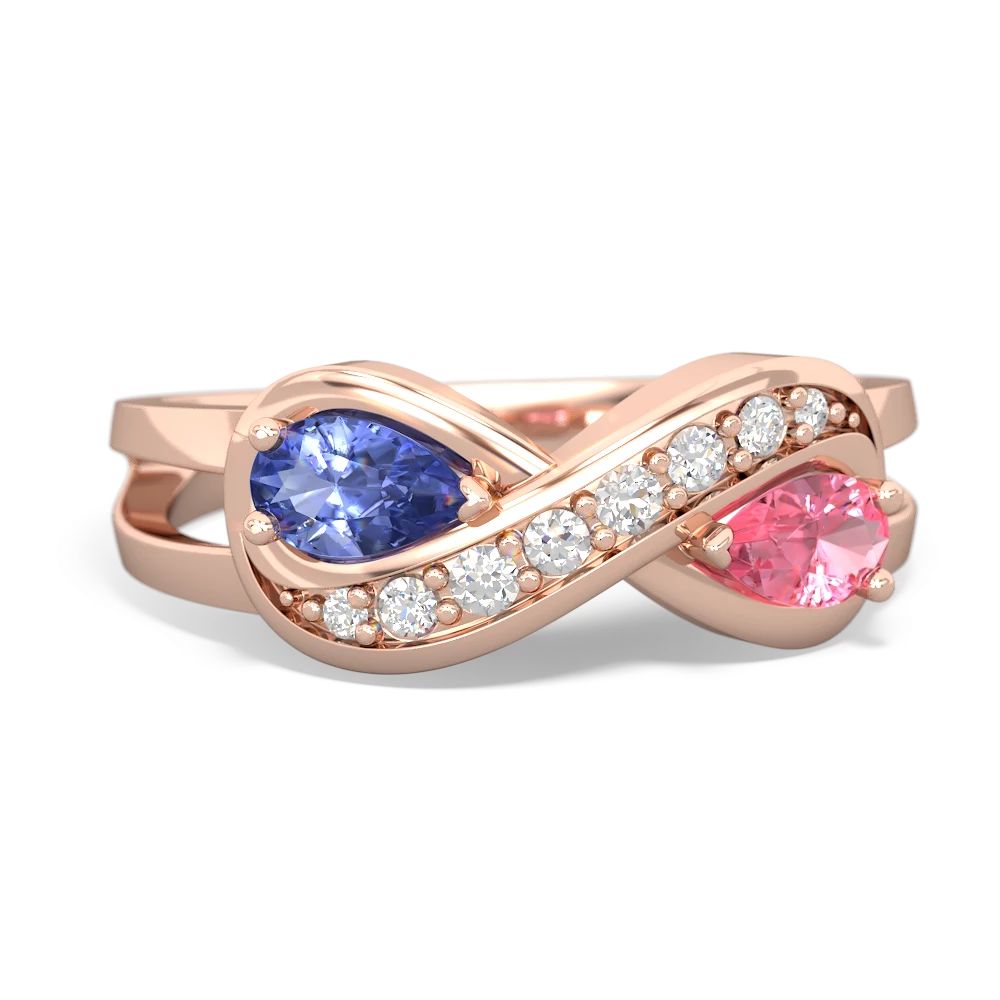 Tanzanite Diamond Infinity 14K Rose Gold ring R5390