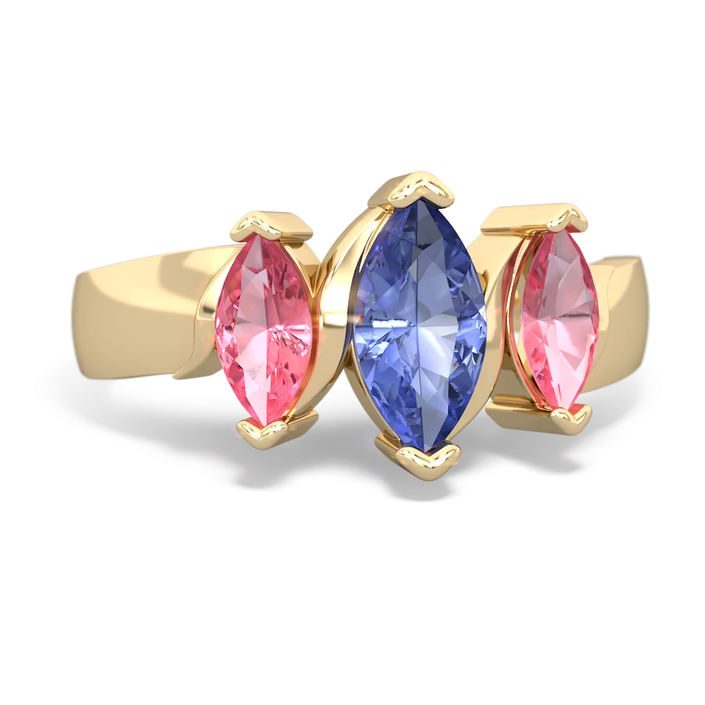 Tanzanite Three Peeks 14K Yellow Gold ring R2433