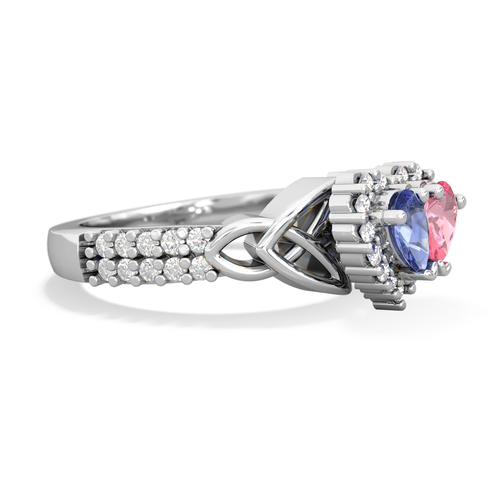 Tanzanite Celtic Knot Two Hearts As One 14K White Gold ring R2644HRT