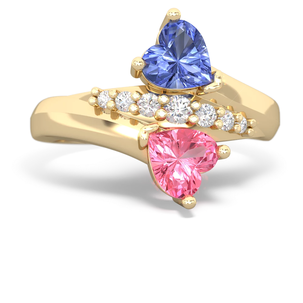 Tanzanite Heart To Heart 14K Yellow Gold ring R2064