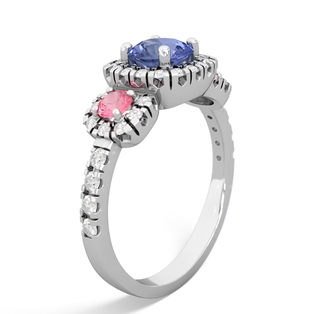 Tanzanite Regal Halo 14K White Gold ring R5350