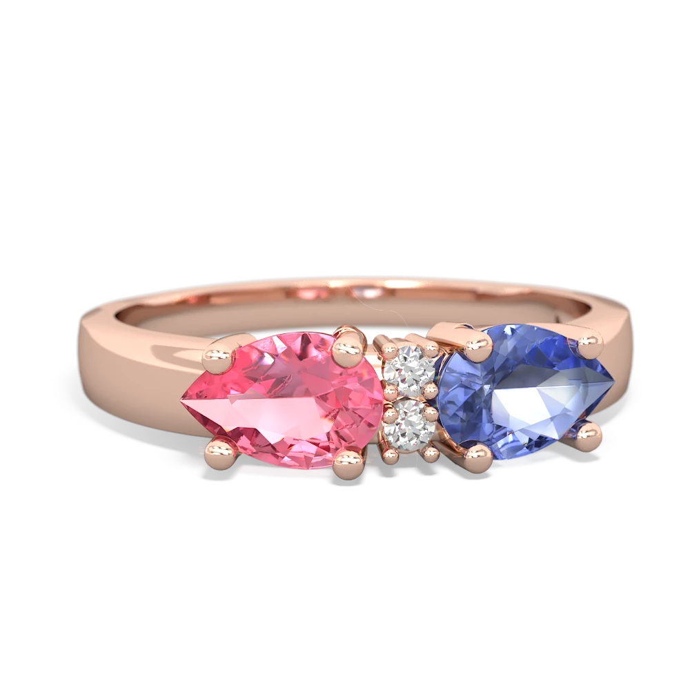 Tanzanite Pear Bowtie 14K Rose Gold ring R0865