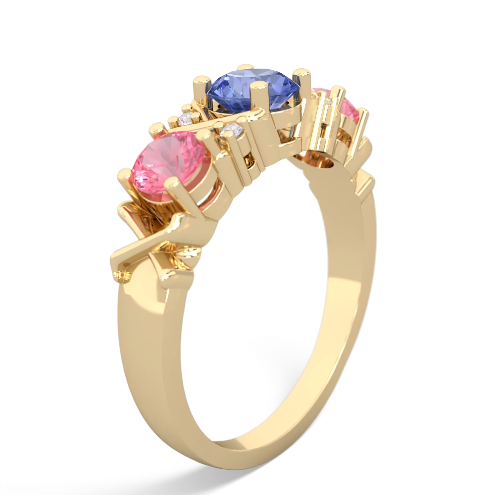 Tanzanite Hugs And Kisses 14K Yellow Gold ring R5016