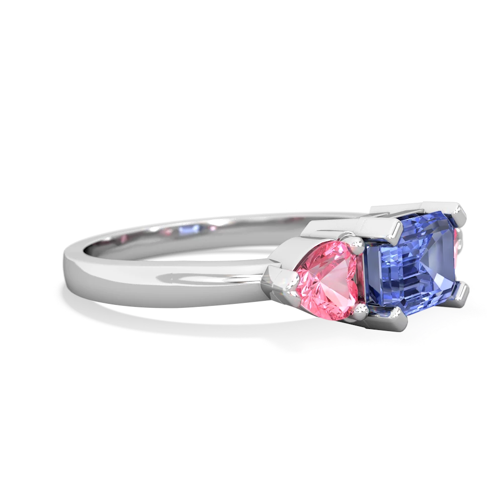 Tanzanite Three Stone 14K White Gold ring R5235