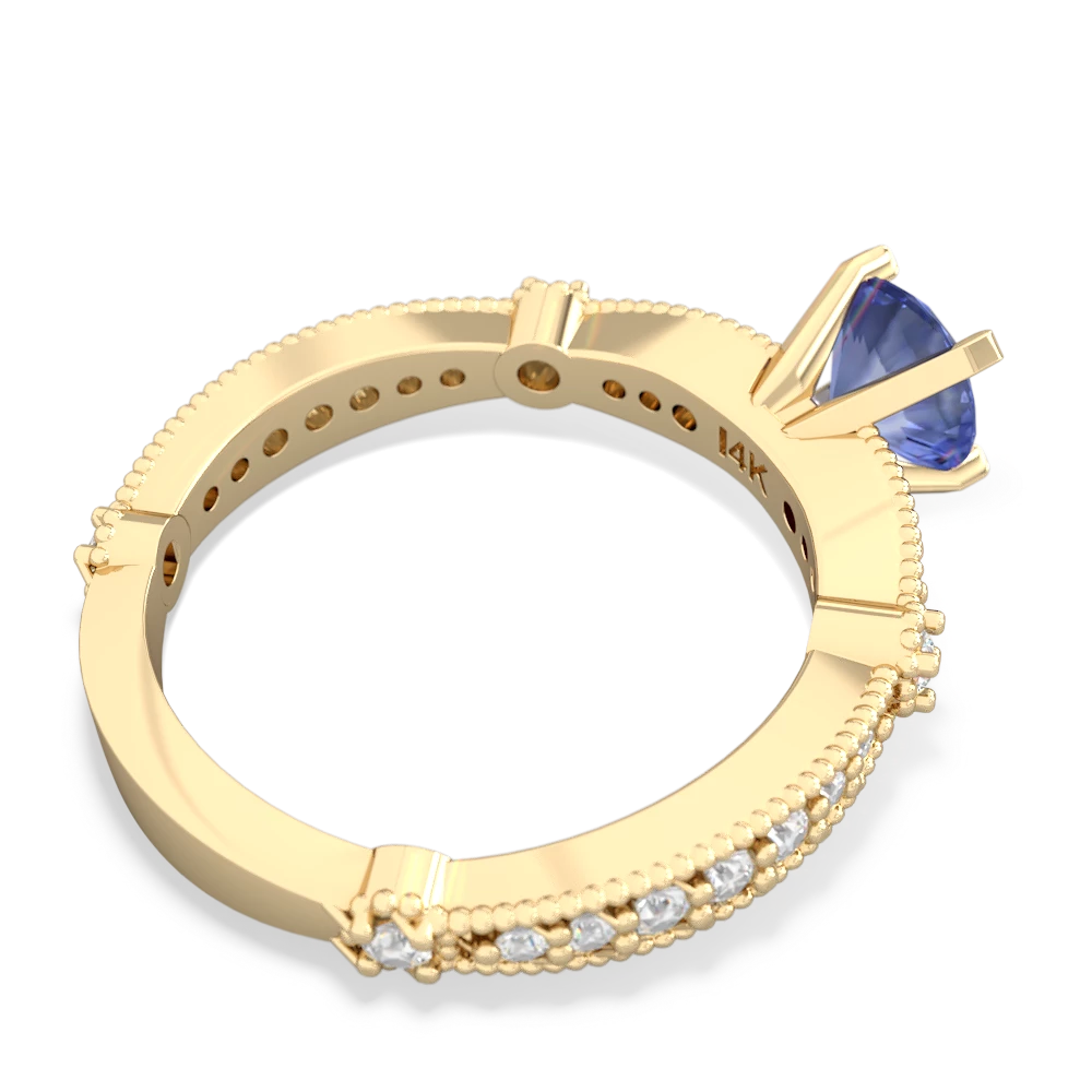 Tanzanite Sparkling Tiara 6Mm Round 14K Yellow Gold ring R26296RD