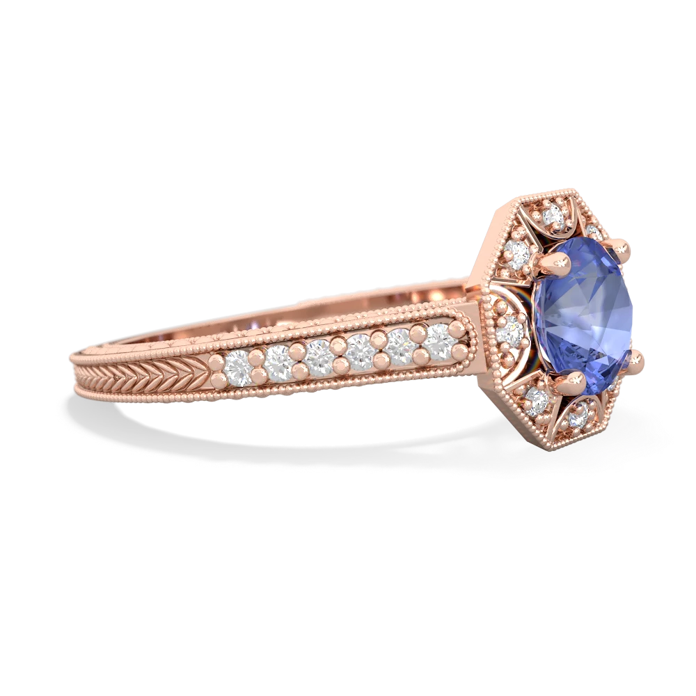 Tanzanite Art-Deco Starburst 14K Rose Gold ring R5520