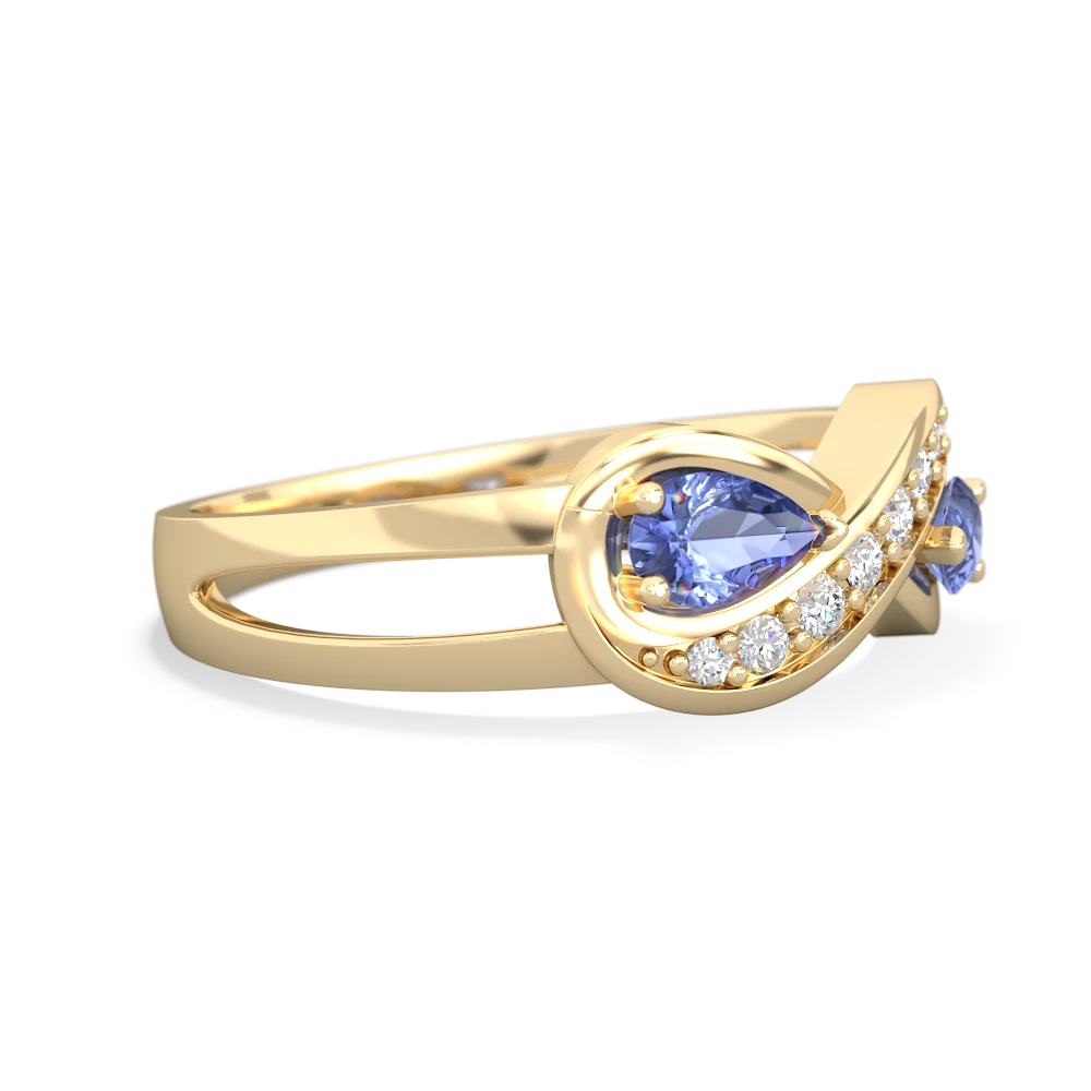 Tanzanite Diamond Infinity 14K Yellow Gold ring R5390