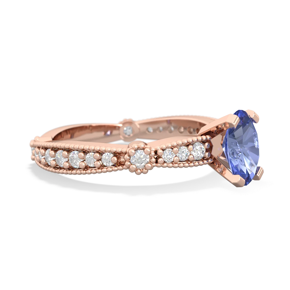 Tanzanite Sparkling Tiara 7X5mm Oval 14K Rose Gold ring R26297VL