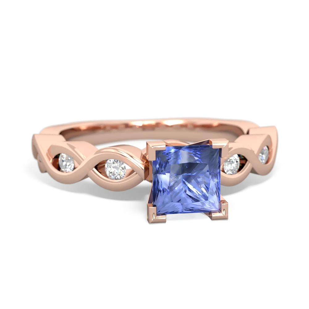 Tanzanite Infinity 5Mm Square Engagement 14K Rose Gold ring R26315SQ