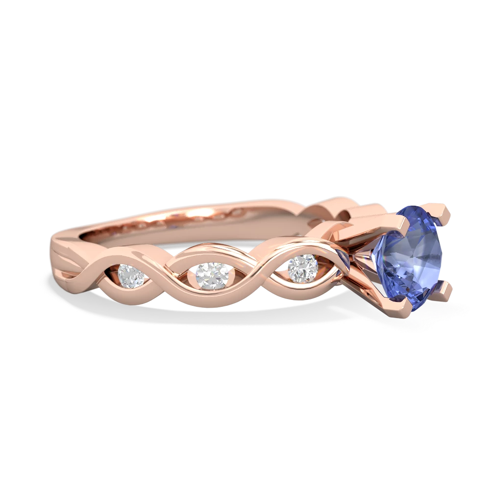 Tanzanite Infinity 6Mm Round Engagement 14K Rose Gold ring R26316RD